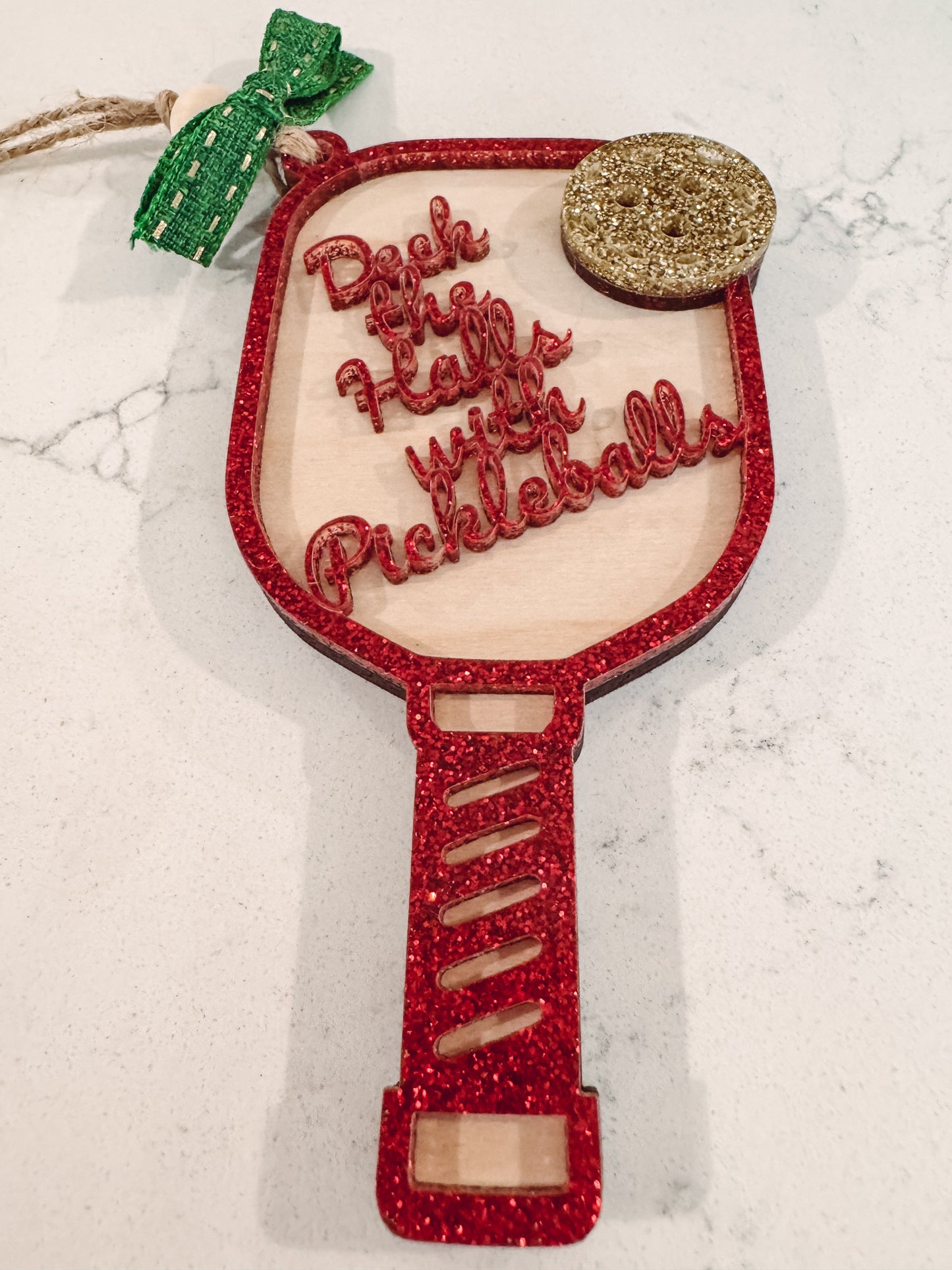 Deck the Hall with Pickleballs Ornament